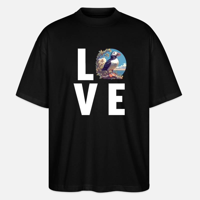 Macareux Papageientaucher - T-shirt bio Blaster 2.0 coupe oversize Stanley/Stella Unisexe - noir