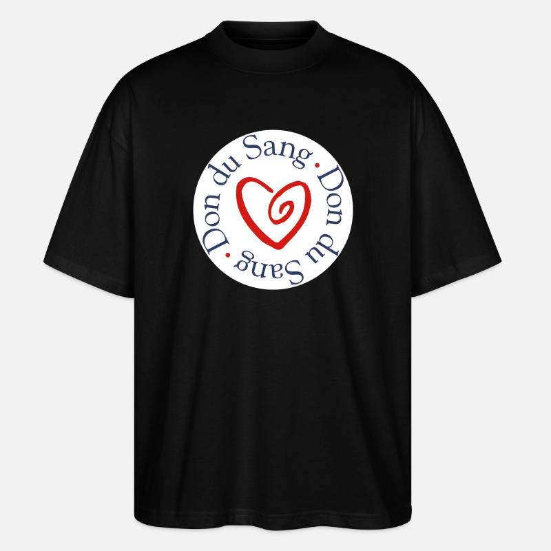 Blutspende, Herzsolidarität, - Stanley/Stella Oversized Unisex Bio T-Shirt Blaster 2.0 - Schwarz