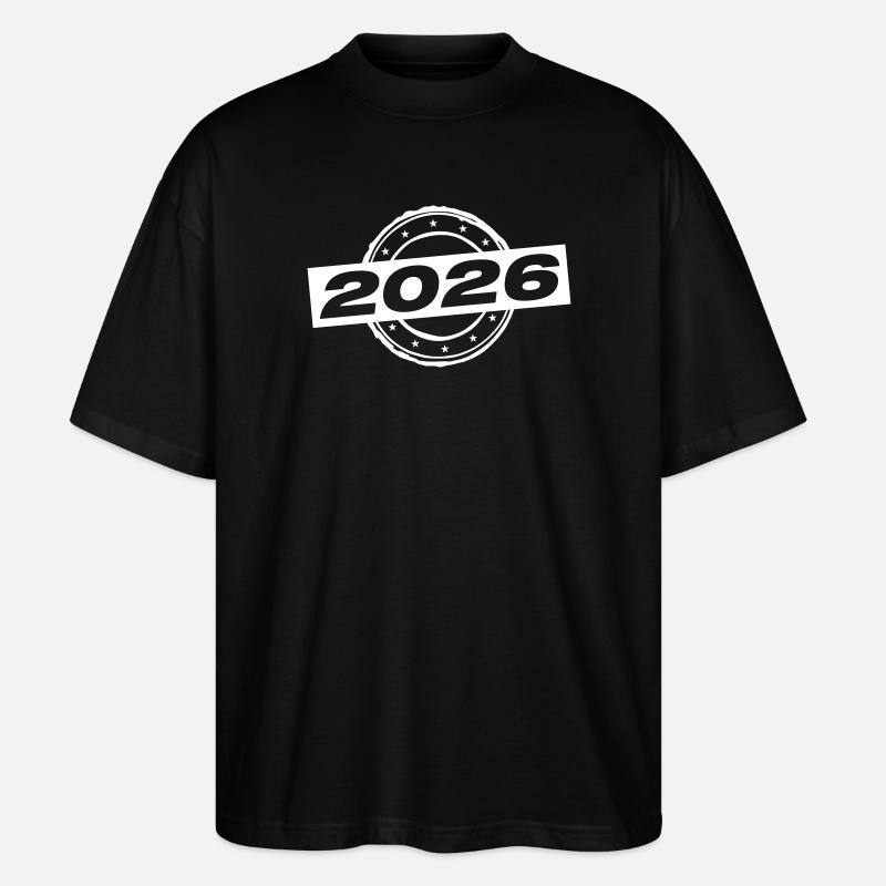 2026 Jahr - Stanley/Stella Oversized Unisex Bio T-Shirt Blaster 2.0 - Schwarz
