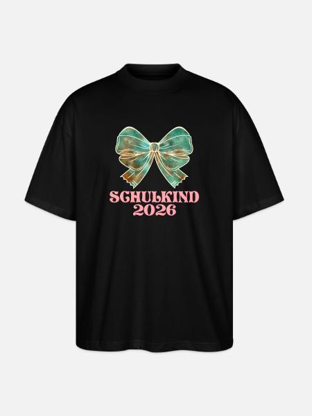 Schulkind 2026 Einschulung Mädchen - Stanley/Stella Oversized Unisex Bio T-Shirt Blaster 2.0 - Schwarz