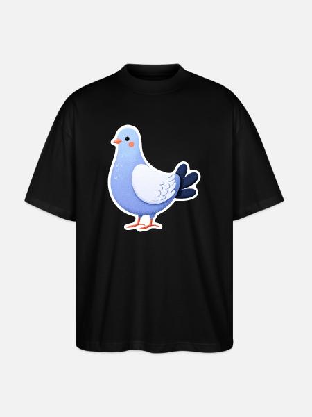 Blue Dove Sticker Illustration - Stanley/Stella Oversized Unisex Organic T-shirt Blaster 2.0 - black