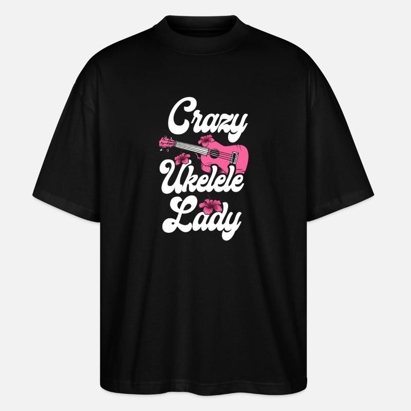 Hawaiian Ukulele Uke Crazy Ukulele - Stanley/Stella Oversized Unisex Bio T-Shirt Blaster 2.0 - Schwarz