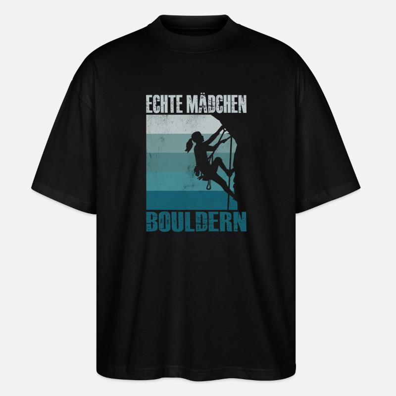 Bouldern Geschenke Klettern Kletterer Boulderer - Stanley/Stella Oversized Unisex Bio T-Shirt Blaster 2.0 - Schwarz