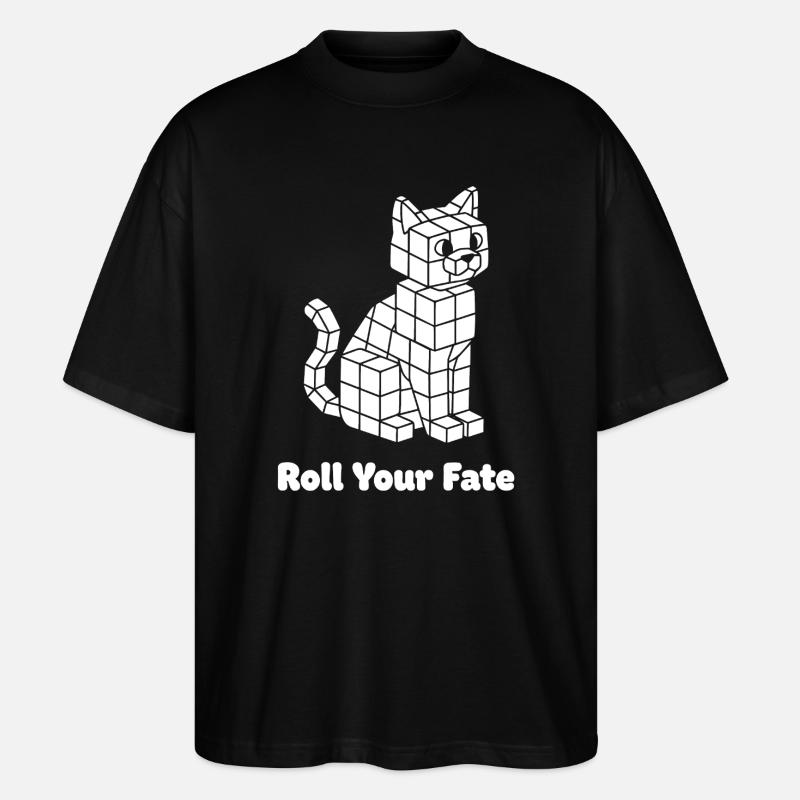 Würfelkatze Roll Dein Fate - Stanley/Stella Oversized Unisex Bio T-Shirt Blaster 2.0 - Schwarz