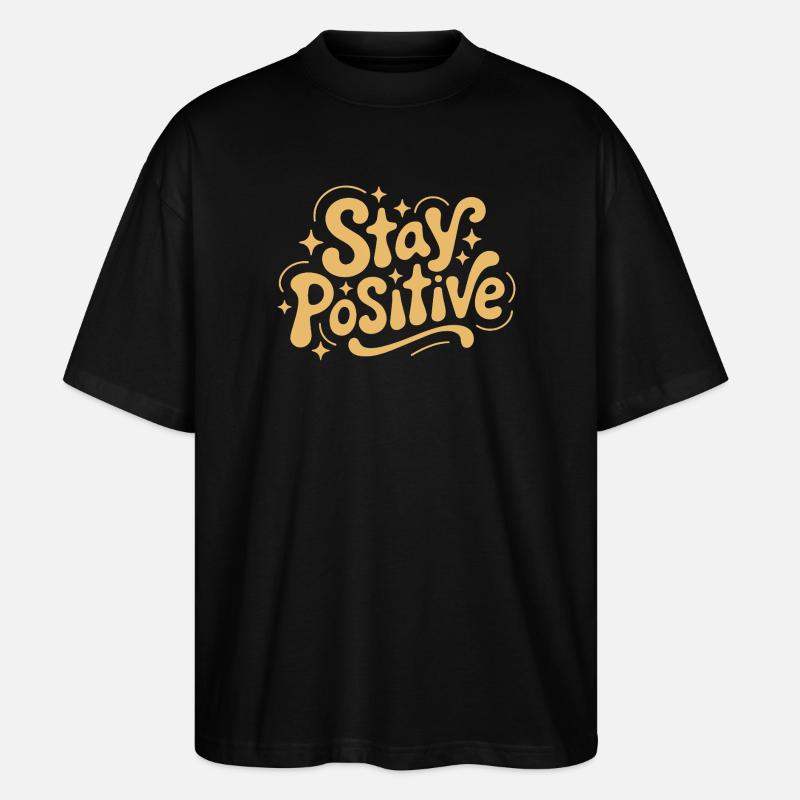 Reste positif, Retro Doodle - T-shirt bio Blaster 2.0 coupe oversize Stanley/Stella Unisexe - noir