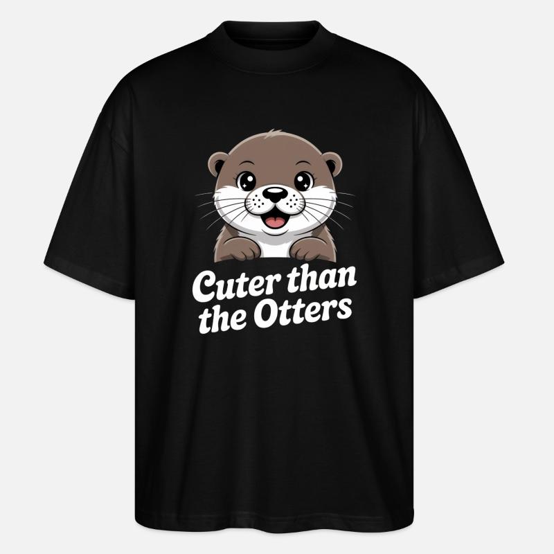 Plus mignonne que les loutres - T-shirt bio Blaster 2.0 coupe oversize Stanley/Stella Unisexe - noir