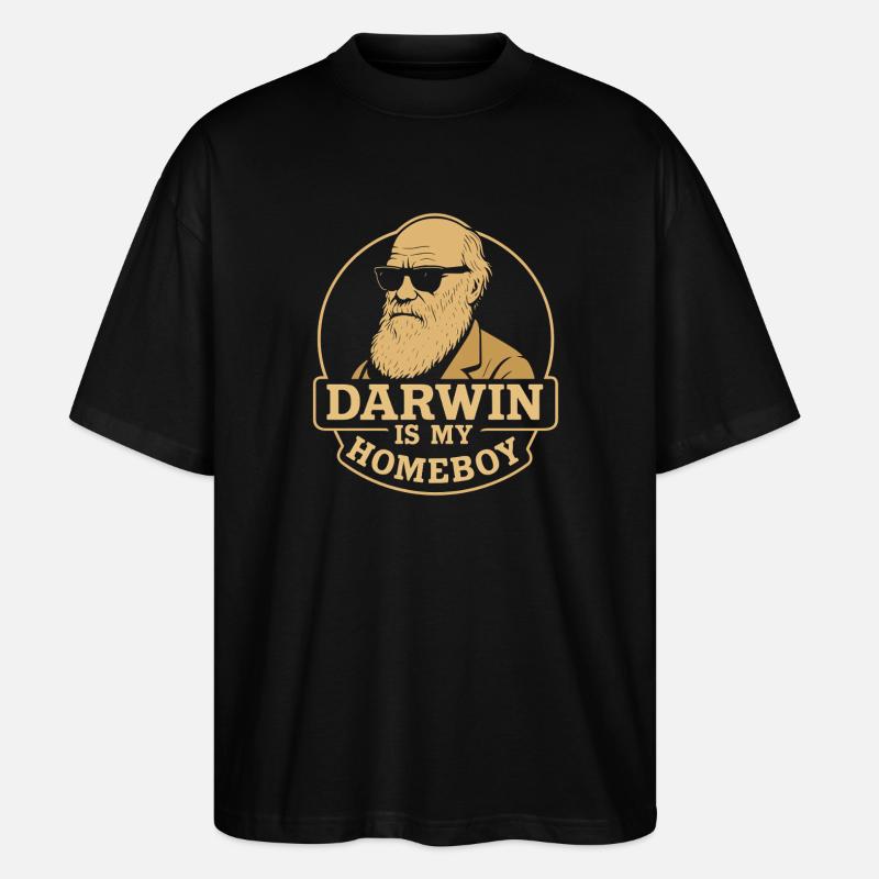 Charles Darwin Geschenk Natürliche - Stanley/Stella Oversized Unisex Bio T-Shirt Blaster 2.0 - Schwarz