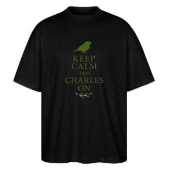 Charles Darwin Geschenk Natürliche - Stanley/Stella Oversized Unisex Bio T-Shirt Blaster 2.0 - Schwarz - Vorne - Alina (178cm) & Michal (187cm)