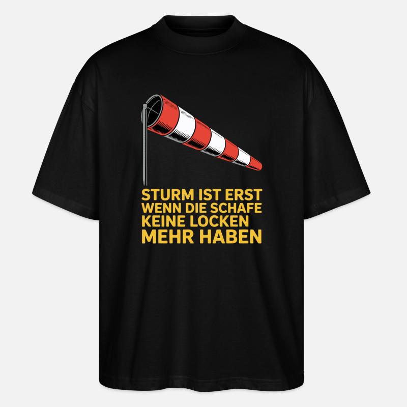 Sturmtext mit Windsock - Stanley/Stella Oversized Unisex Bio T-Shirt Blaster 2.0 - Schwarz