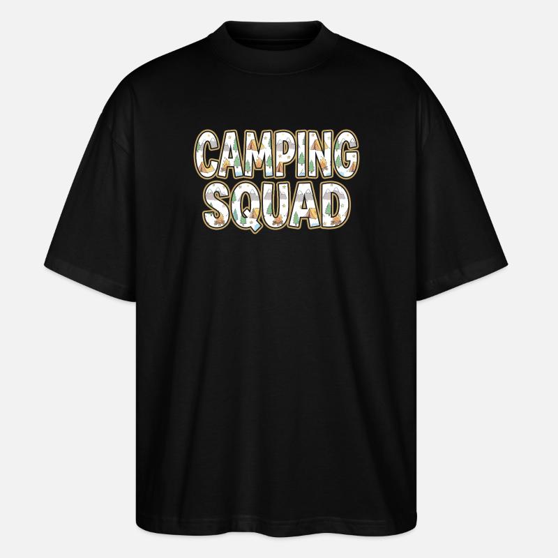Camping Squad Zeltabend - Stanley/Stella Oversized Unisex Bio T-Shirt Blaster 2.0 - Schwarz