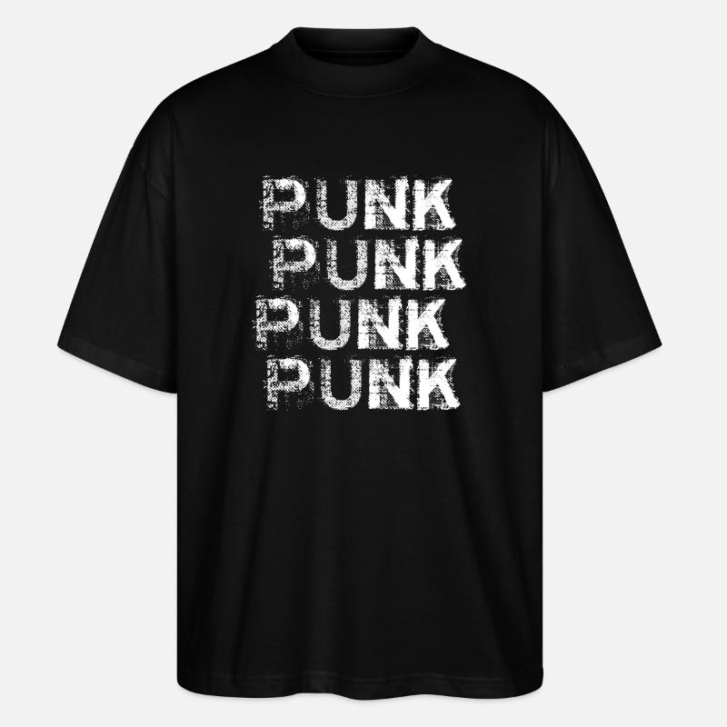 Punk Grunge Repeat Logo - Stanley/Stella Oversized Unisex Organic T-shirt Blaster 2.0 - black