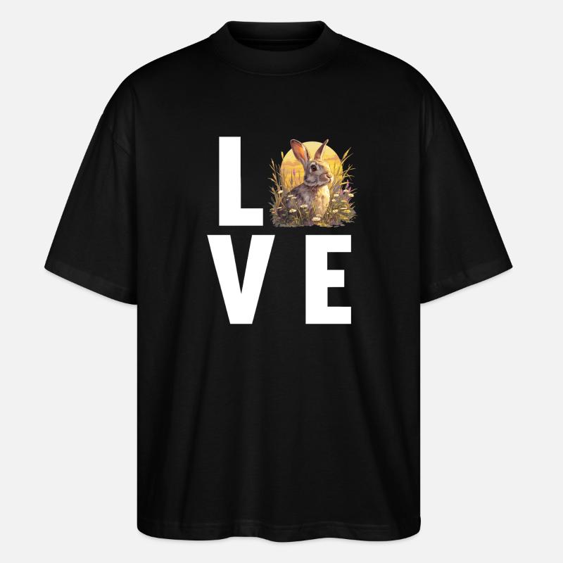 Hasen Hase - Stanley/Stella Oversized Unisex Bio T-Shirt Blaster 2.0 - Schwarz