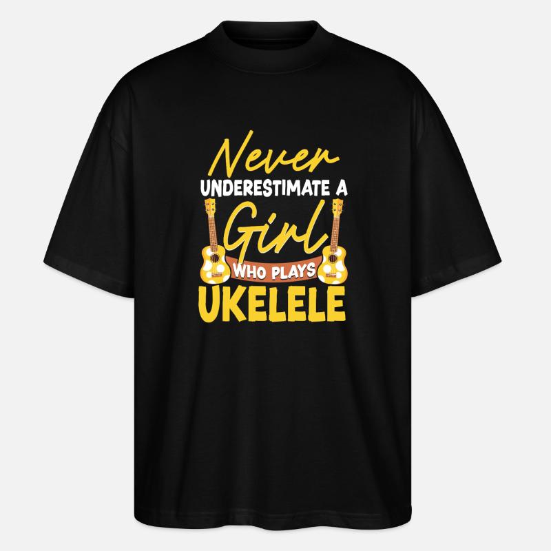 Ukulélé hawaïen Ukulélé Girl Never - T-shirt bio Blaster 2.0 coupe oversize Stanley/Stella Unisexe - noir