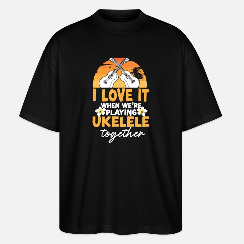 Amis du ukulélé hawaïen - T-shirt bio Blaster 2.0 coupe oversize Stanley/Stella Unisexe - noir