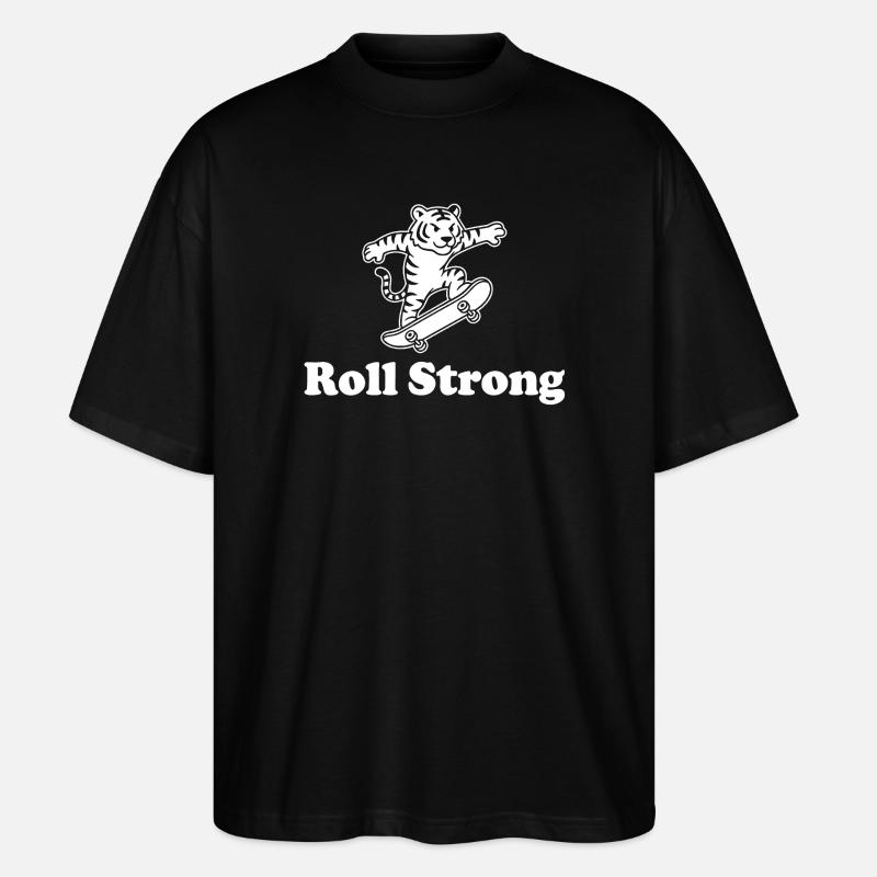Tiger Skateboard Roll Strong - Stanley/Stella Oversized Unisex Organic T-shirt Blaster 2.0 - black
