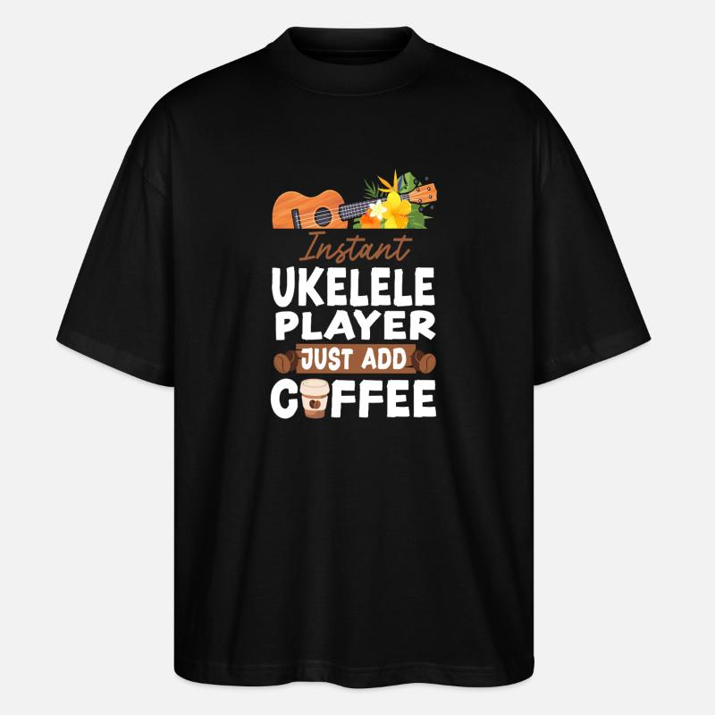 Hawaiian Ukulele Uke Coffee - Stanley/Stella Oversized Unisex Bio T-Shirt Blaster 2.0 - Schwarz
