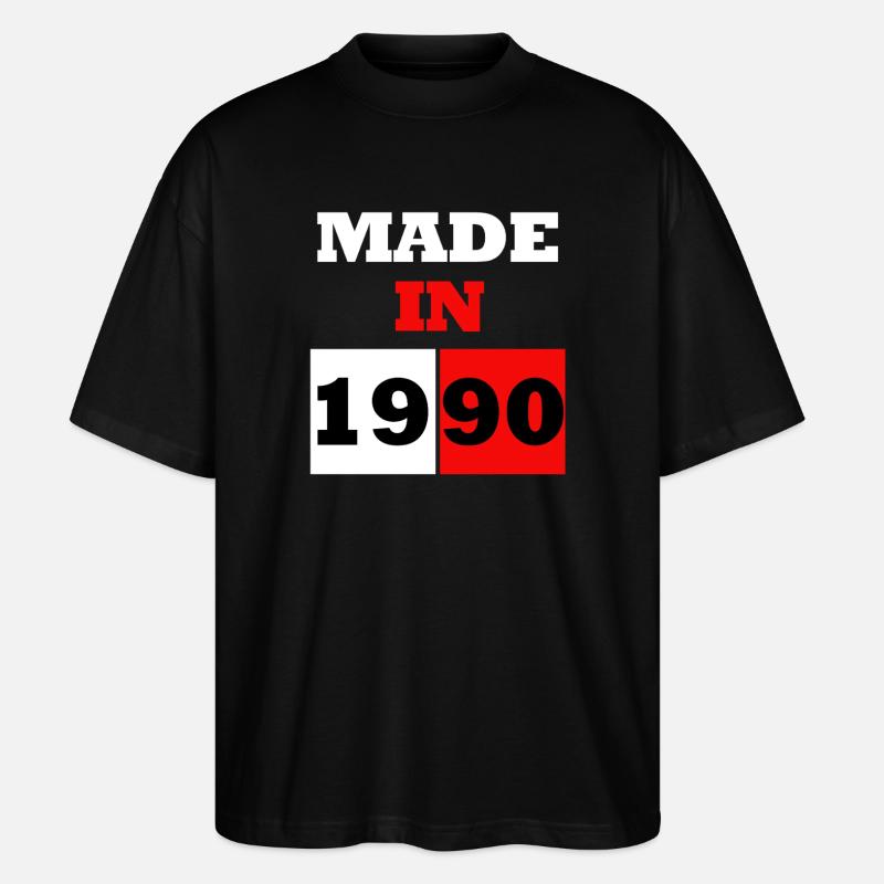 Made in 1990 Retro Blocks - T-shirt bio Blaster 2.0 coupe oversize Stanley/Stella Unisexe - noir
