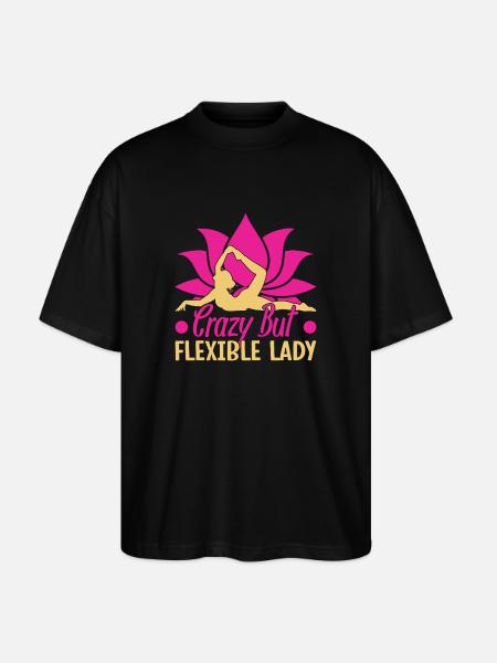 Yoga Folle Mais Flexible Femme Drôle Yoga - T-shirt bio Blaster 2.0 coupe oversize Stanley/Stella Unisexe - noir