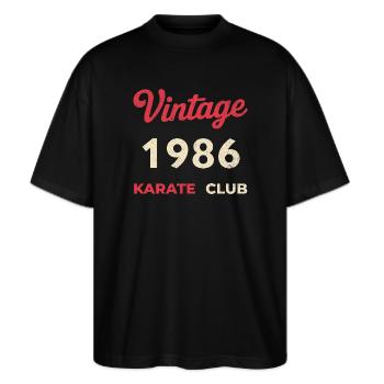 Vintage 1986 – Année de naissance rétro du Karate Club - T-shirt bio Blaster 2.0 coupe oversize Stanley/Stella Unisexe - noir - Devant - Alina (178cm) & Michal (187cm)