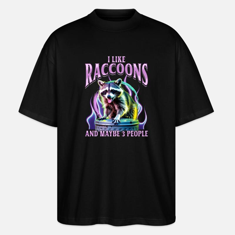 Drôle de raton laveur - T-shirt bio Blaster 2.0 coupe oversize Stanley/Stella Unisexe - noir
