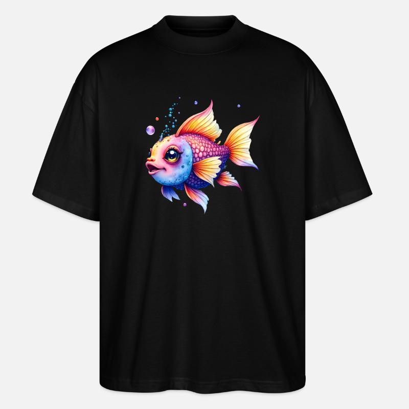 Lebendiger Regenbogenwassermann - Stanley/Stella Oversized Unisex Bio T-Shirt Blaster 2.0 - Schwarz
