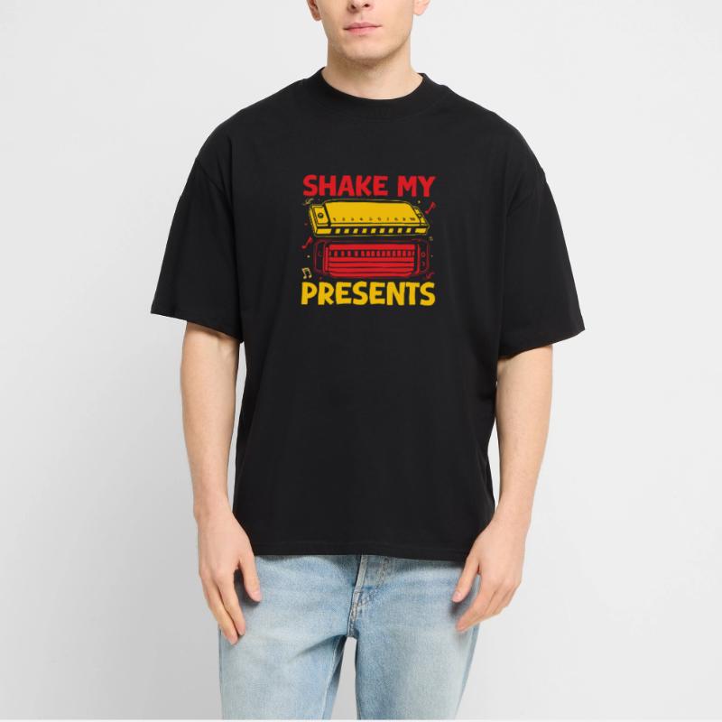 Funny Harmonica Player Shake My Presents Harmonica Stanley/Stella Oversized Unisex Organic T-shirt Blaster 2.0
