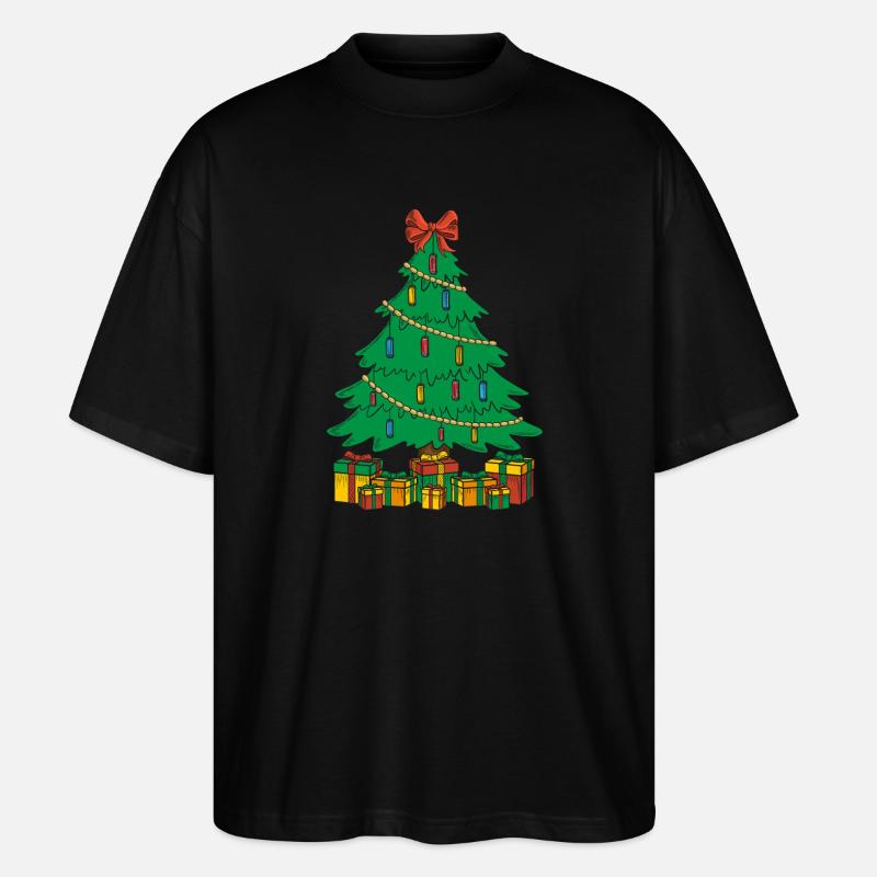 Funny Harmonica Player Christmas Tree Harmonica - Stanley/Stella Oversized Unisex Organic T-shirt Blaster 2.0 - black