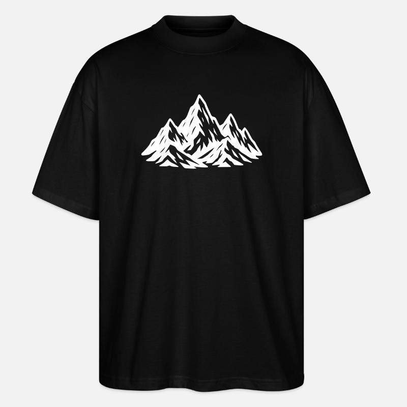 Berge Symbol Mountains - Stanley/Stella Oversized Unisex Bio T-Shirt Blaster 2.0 - Schwarz