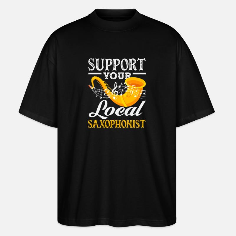 Support your local saxophonist - Stanley/Stella Oversized Unisex Organic T-shirt Blaster 2.0 - black