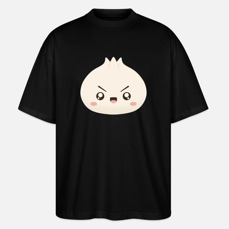 Grumpy Dumpling Cute Mascot - Stanley/Stella Oversized Unisex Organic T-shirt Blaster 2.0 - black