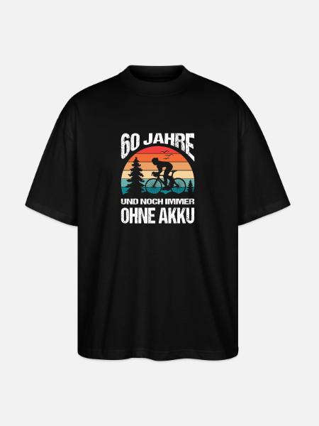 60 Birthday Gifts Bicycle Rider Bicycle - Stanley/Stella Oversized Unisex Organic T-shirt Blaster 2.0 - black