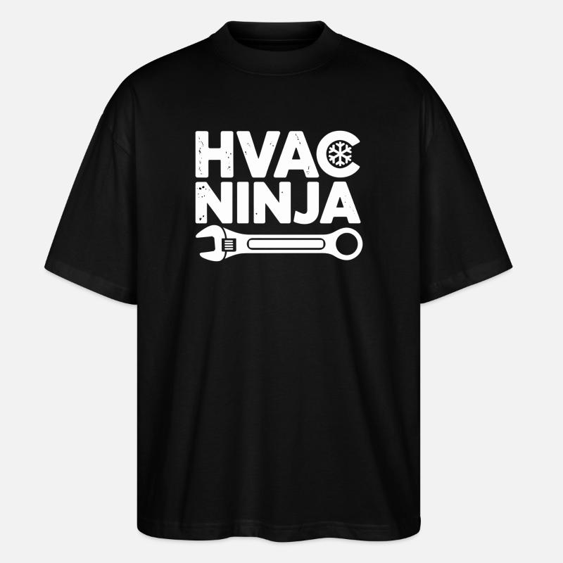 HVAC Ninja Techniker Reparatur Experte Design - Stanley/Stella Oversized Unisex Bio T-Shirt Blaster 2.0 - Schwarz