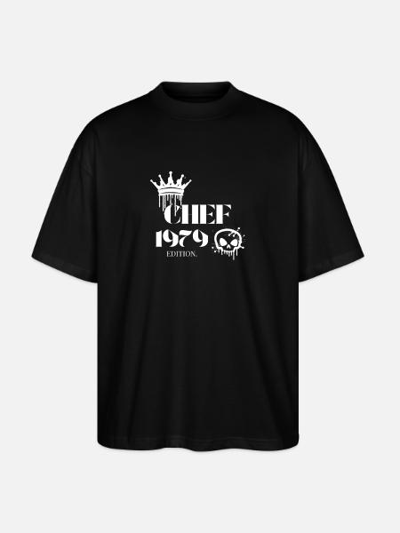 Chef Edition 1979 46 Birthday Saying - Stanley/Stella Oversized Unisex Organic T-shirt Blaster 2.0 - black