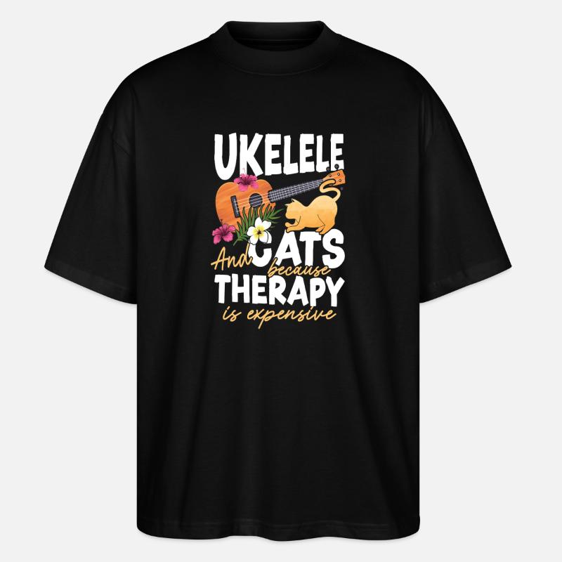 Hawaiian Ukulele Uke Cat Ukulele - Stanley/Stella Oversized Unisex Bio T-Shirt Blaster 2.0 - Schwarz