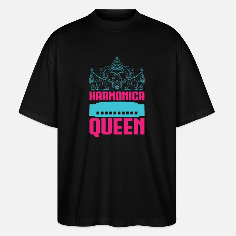 Harmonica Drôle Queen Harmonica - T-shirt bio Blaster 2.0 coupe oversize Stanley/Stella Unisexe - noir