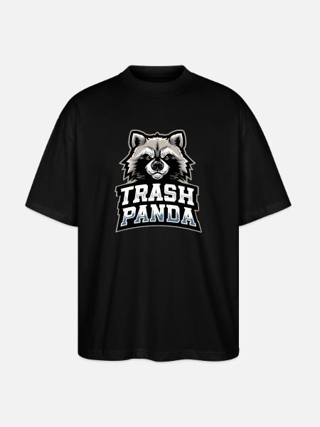Trash Panda Waschbär Emblem - Stanley/Stella Oversized Unisex Bio T-Shirt Blaster 2.0 - Schwarz
