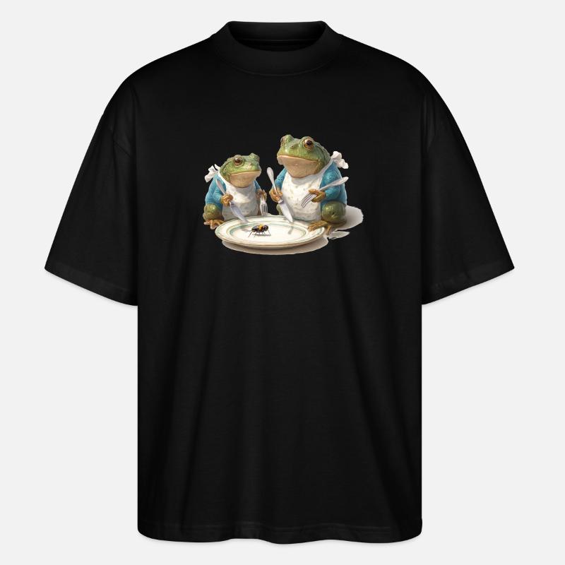 Frog Dinner: Fly on a Plate - Stanley/Stella Oversized Unisex Organic T-shirt Blaster 2.0 - black