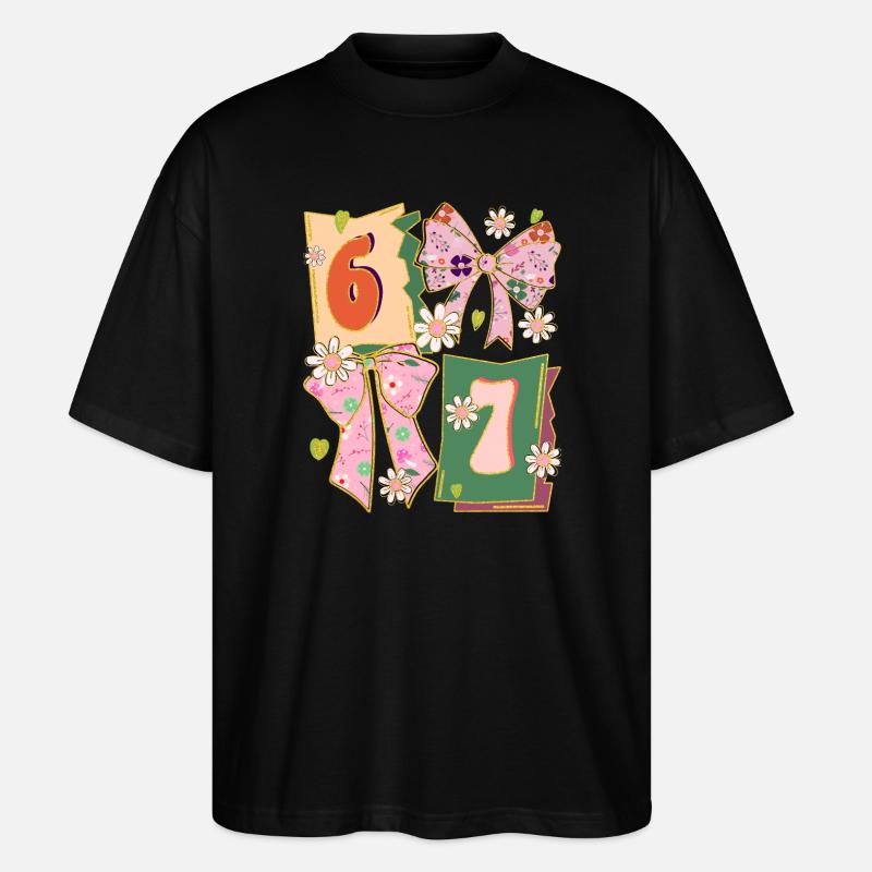retro 67 pink coquette bow style - Stanley/Stella Oversized Unisex Bio T-Shirt Blaster 2.0 - Schwarz