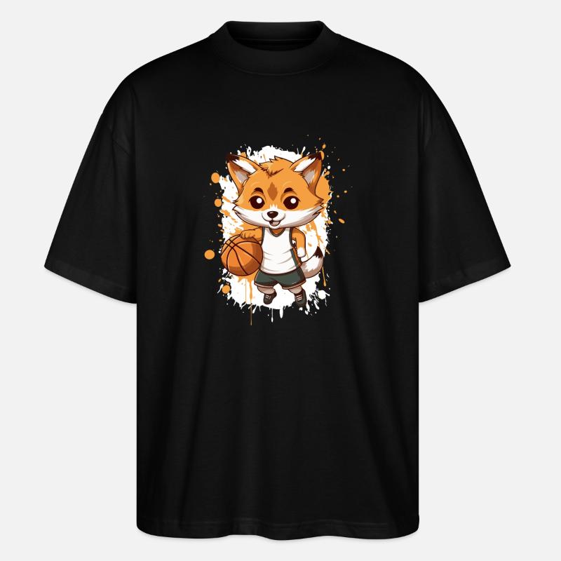 Basketball Fox Comic - T-shirt bio Blaster 2.0 coupe oversize Stanley/Stella Unisexe - noir