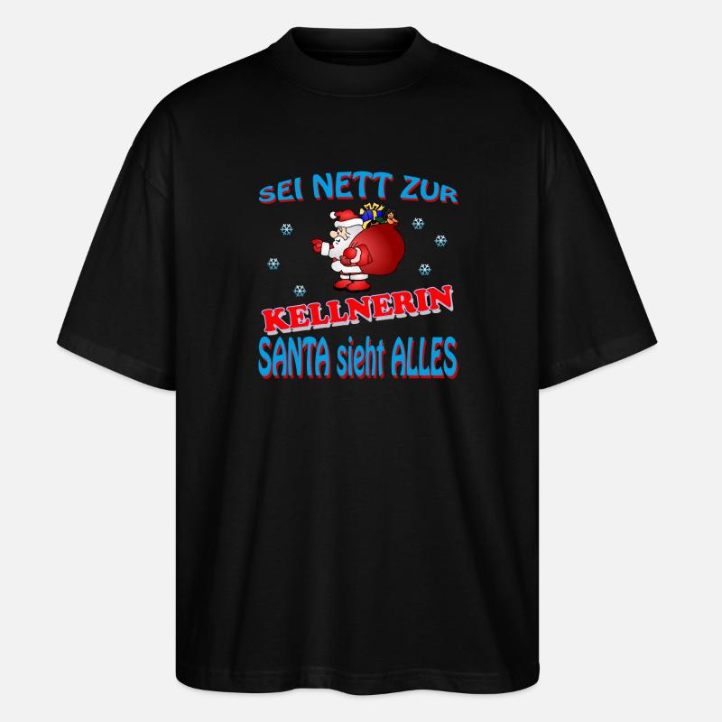 SANTA KELLNERIN - Stanley/Stella Oversized Unisex Bio T-Shirt Blaster 2.0 - Schwarz