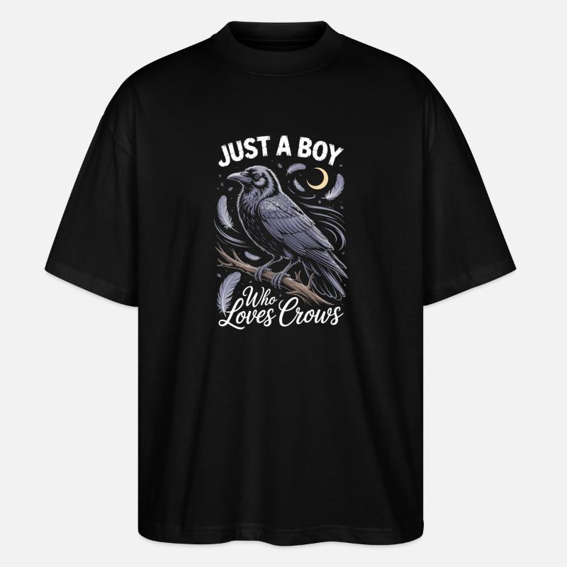 Just a boy who loves crows - Stanley/Stella Oversized Unisex Bio T-Shirt Blaster 2.0 - Schwarz