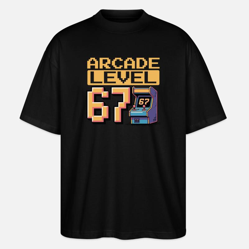 Arcade Level 67 Pixel Art - T-shirt bio Blaster 2.0 coupe oversize Stanley/Stella Unisexe - noir