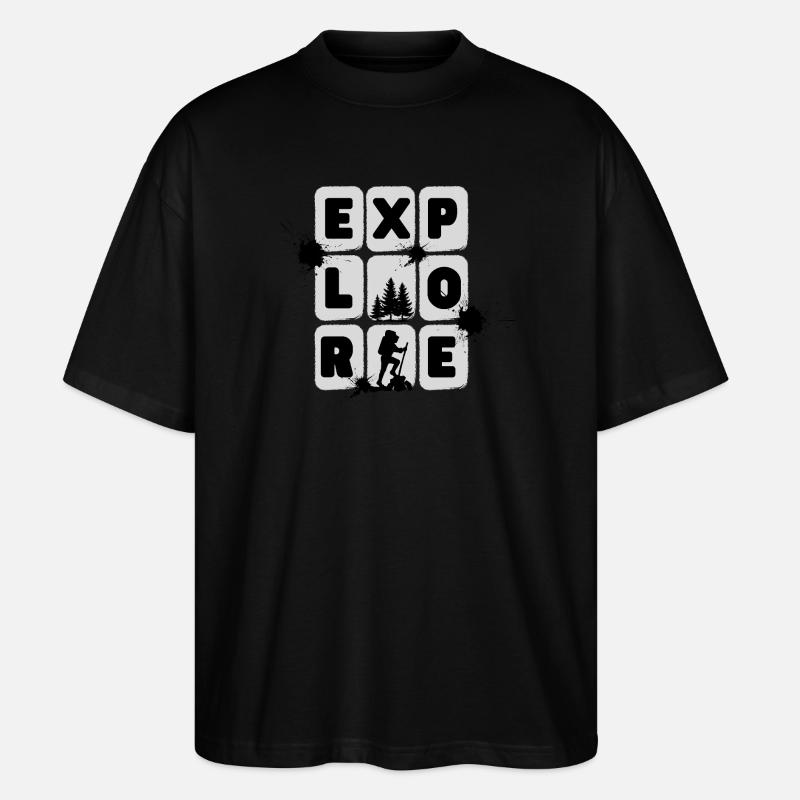 EXPLORE – Minimal Design - Stanley/Stella Oversized Unisex Bio T-Shirt Blaster 2.0 - Schwarz