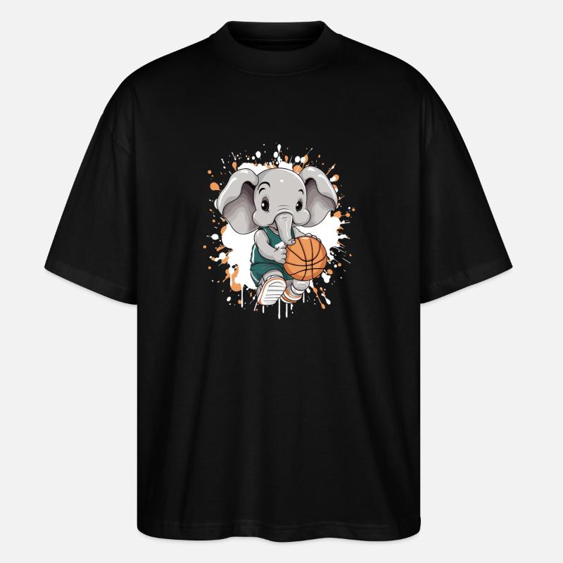 Basketball Elefant Comic - Stanley/Stella Oversized Unisex Bio T-Shirt Blaster 2.0 - Schwarz