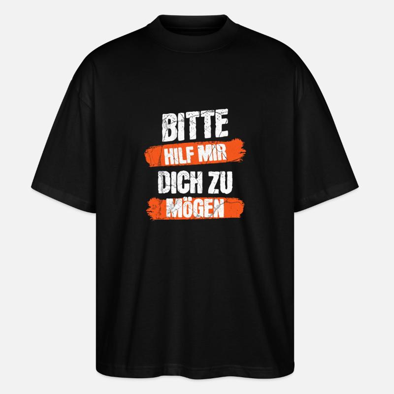 Hilf mir dich zu mögen - Stanley/Stella Oversized Unisex Bio T-Shirt Blaster 2.0 - Schwarz