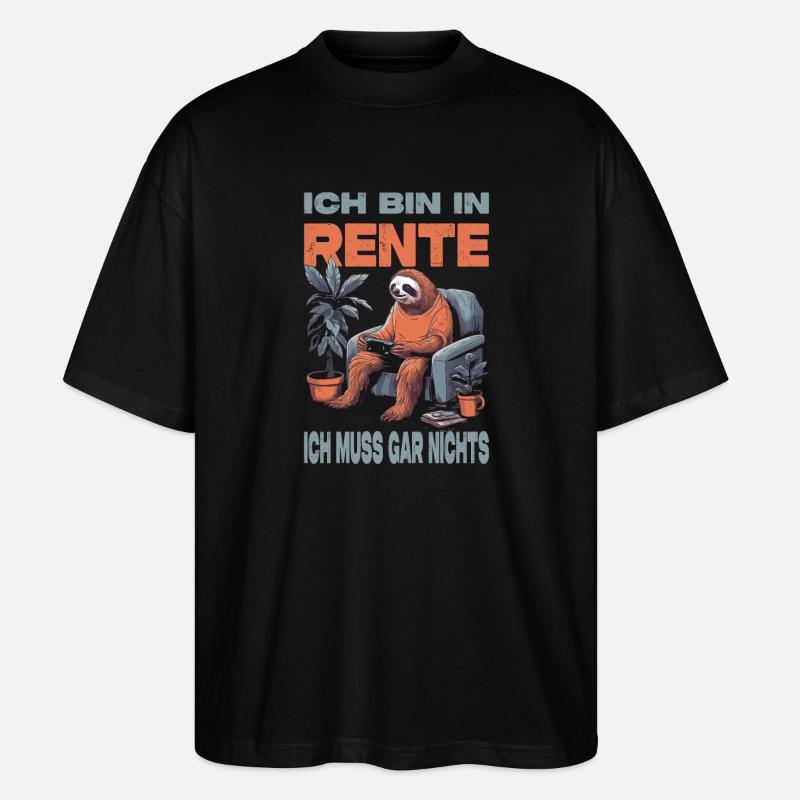 Retired Retirement Gift Idea - Stanley/Stella Oversized Unisex Organic T-shirt Blaster 2.0 - black