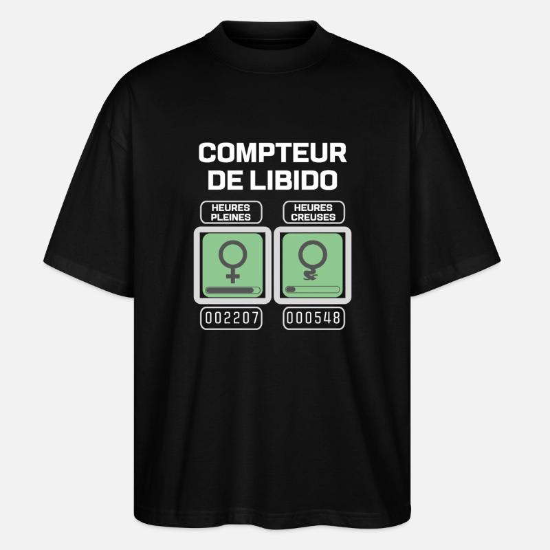 Weiblicher Libido-Meter - Stanley/Stella Oversized Unisex Bio T-Shirt Blaster 2.0 - Schwarz