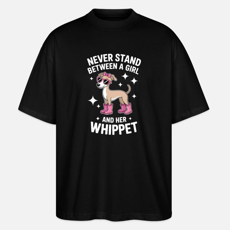Whippet Spruch Mädchen Lustiges Whippet Geschenk - Stanley/Stella Oversized Unisex Bio T-Shirt Blaster 2.0 - Schwarz