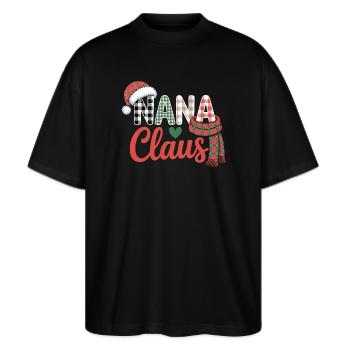 Noël de Nana Claus - T-shirt bio Blaster 2.0 coupe oversize Stanley/Stella Unisexe - noir - Devant - Alina (178cm) & Michal (187cm)