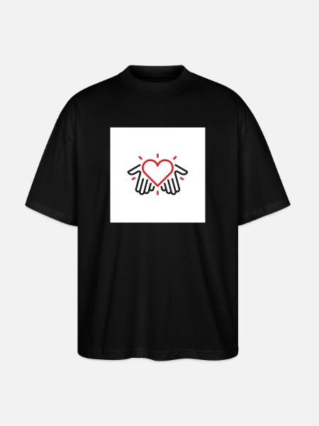 Hands of love - Stanley/Stella Oversized Unisex Organic T-shirt Blaster 2.0 - black